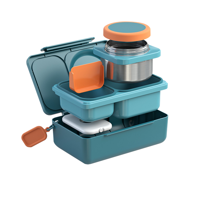 Omie Omieboxup Hot & Cold Bento Lunch Box - Teal Green