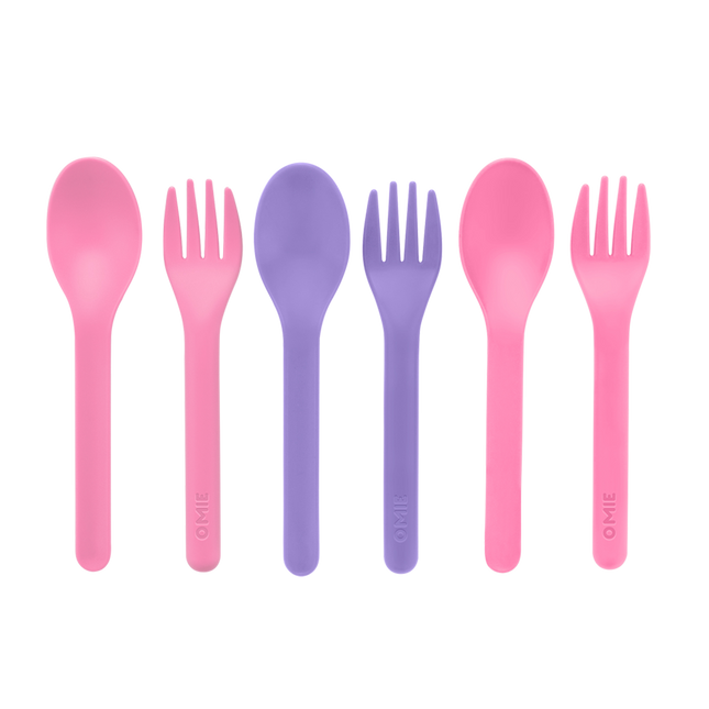 Omie 6 Piece Utensil Fork & Spoon Set For Kid's Lunch Boxes