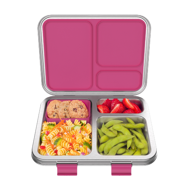 Bentgo Kid's Stainless Steel Leak-Resistant Bento Lunch Box - Fuchsia