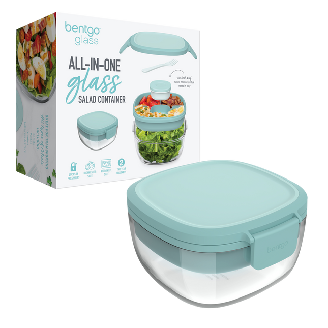 Bentgo All In One Glass Salad Container - Coastal Seaglass