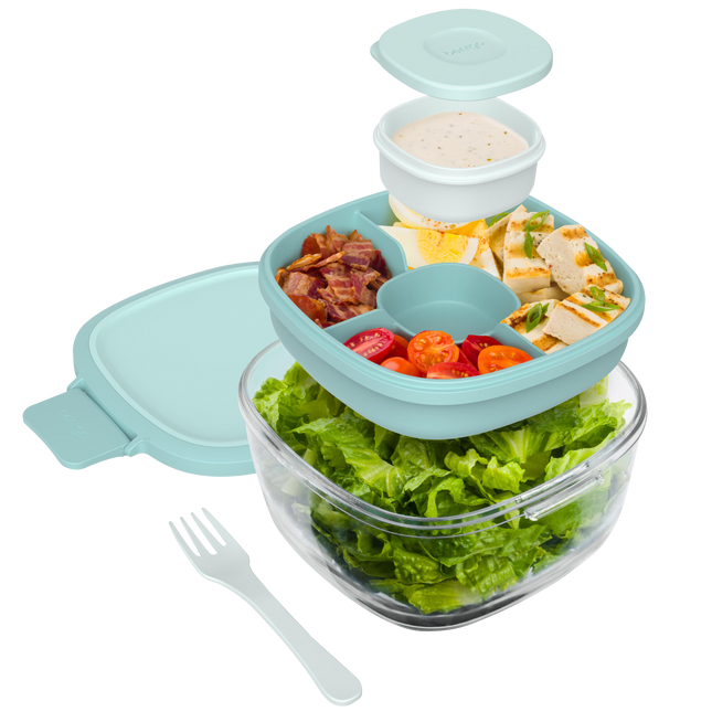 Bentgo All In One Glass Salad Container - Coastal Seaglass