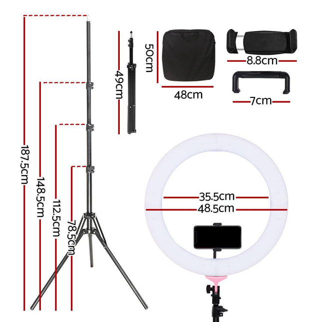 Embellir Ring Light 19" Tripod Stand Pink - avokado