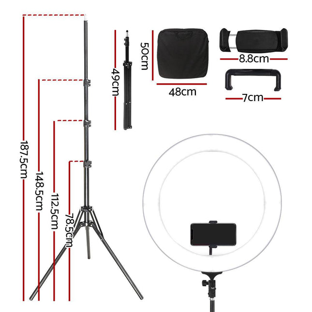 Embellir Ring Light 19" Tripod Stand Silver - avokado